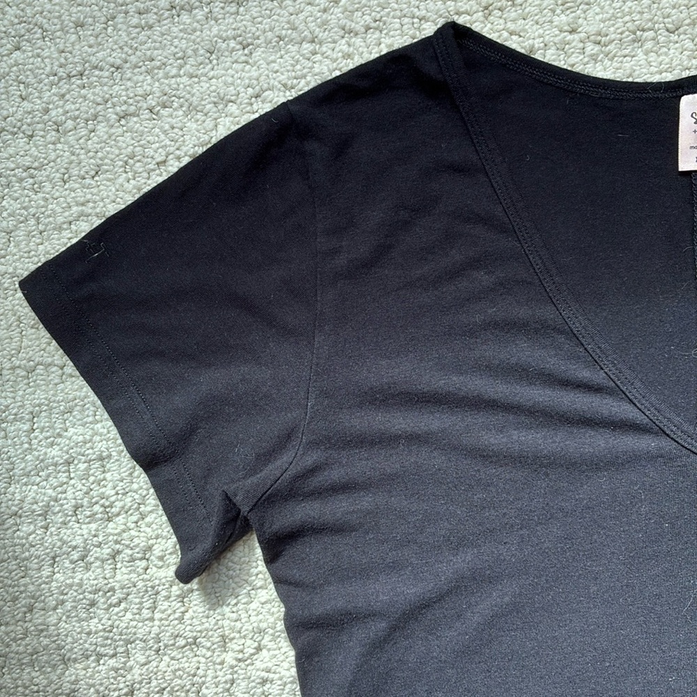 Smash + Tess Women’s Black Short Sleeve Sunday Bamboo Romper Jumpsuit Size XXS - Picture 3 of 12